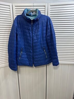 Blue Quilted Puffer Jacket